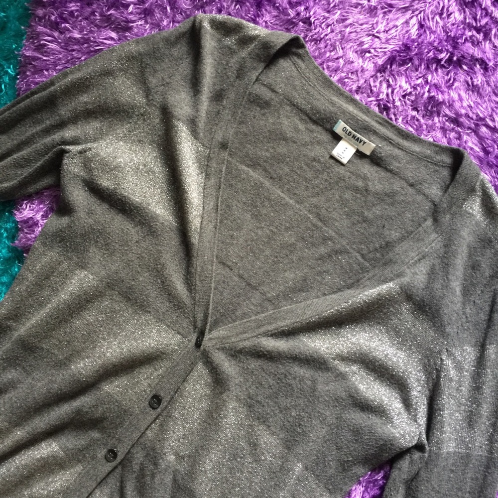 Glitter striped grey cardigan - Picture 2 of 7
